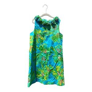 Lilly Pulitzer Tropical Blue and Green Kids Dress size 10